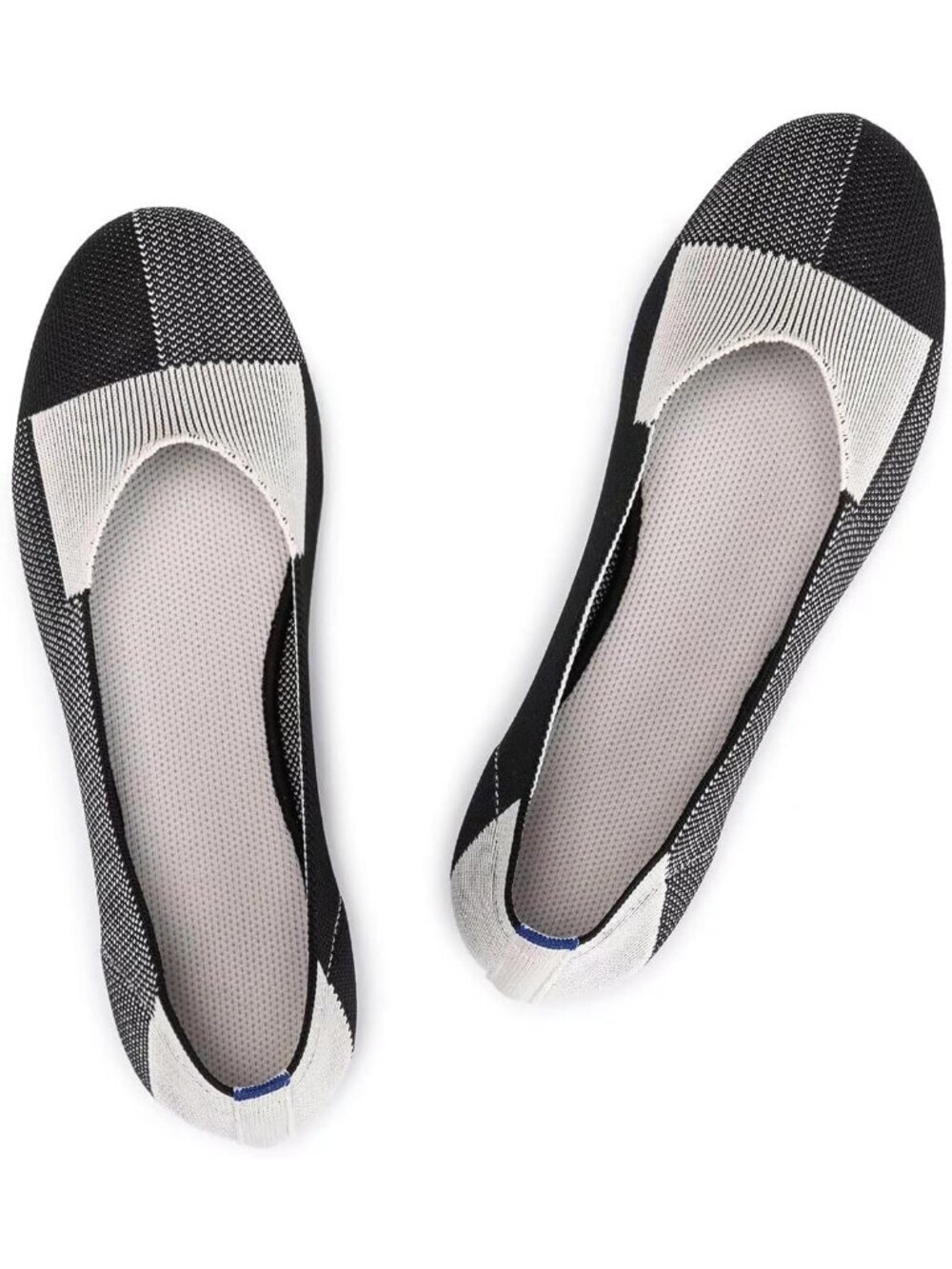 Women's Black Grey Ballet Flat Low Wedge Comfort Soft Round Toe Slip Shoes